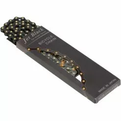 Chaîne Pignon Fixe IZUMI Track Jet Noir/Or - Chaîne de Transmission Haute Performance pour Fixie