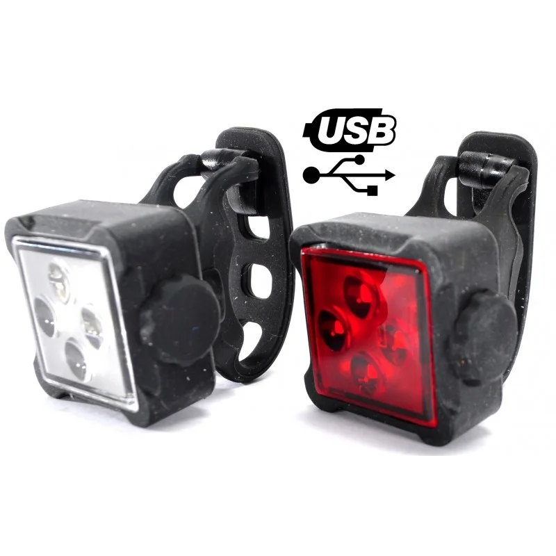 Lumières AXA Av-Arr USB 4Leds Niteline 44-R - Éclairage Urbain Sécurisé 3 Lumières AXA Av-Arr USB 4Leds Niteline 44-R - Éclairage Urbain Sécurisé