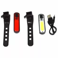 Lumières P&A Av-Arr USB Cob Led 50 Lumen - Éclairage Urbain Sécurisé -France Accessoires Vélo Soldes Boutique lumieres pa av arr usb cob led 50 lumen 1