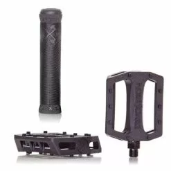 Pack DEMOLITION Pédales + Poignées Flangeless Noires - BMX Transmission