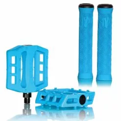 Pack DEMOLITION Pédales + Poignées VLM Bleu Glacier - Pièces de Démolition pour FIXIE/Transmission