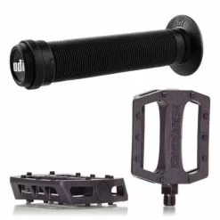 Pack DEMOLITION Pédales Trooper Noir + Poignées ODI Longneck Std Noir - FIXIE/Pédales/Transmission