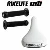 Pack Selle BIKELIFE Grippie Blanche + Poignées ODI Longneck Std Noir - Confort et Style pour VTT -France Accessoires Vélo Soldes Boutique pack selle bikelife grippie blanche poignees odi longneck std noir