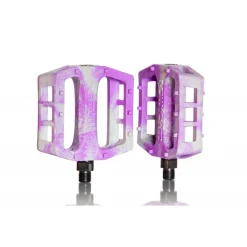 Pédales BMX Demolition Trooper Blanc-Violet Marble - Transmission Haute Performance