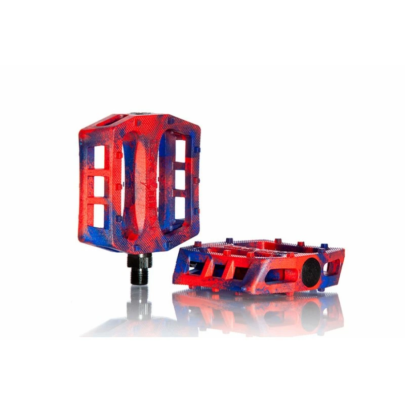 Pédales Demolition Trooper Rouge-Bleu Marble pour Fixie - Transmission Haute Performance 3 Pédales Demolition Trooper Rouge-Bleu Marble pour Fixie - Transmission Haute Performance