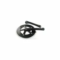 Generique Pédalier De Fixie 165mm 46 Dents Noir - Pédalier Fixie Noir pour Vélo