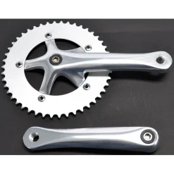 Pédalier Fixie P&A 170mm 46t BCD130 Poli - Transmission Haute Performance pour Vélo Fixie