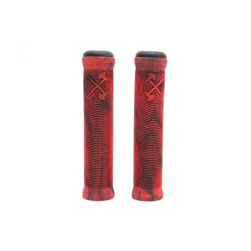 Poignées Demolition Axes Flangeless Rouge Noir Marble - BIKELIFE 3 Poignées Demolition Axes Flangeless Rouge Noir Marble - BIKELIFE