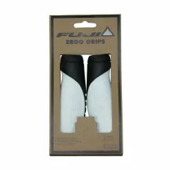 Poignées Fuji Ergonomiques 120mm Noires/Blanches - Confort et Style Urbain