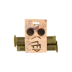 Poignées S&M CREDENCE Vertes Army - Poignées BIKELIFE Haut de Gamme