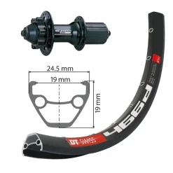 ROUE XLC DT SWISS AR 26" K7 8-10v DISC 6T - Roue Urbaine Haute Performance