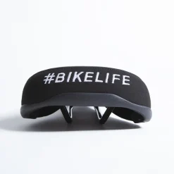Selle BIKELIFE Noire Logo Blanc - Confort et Style pour Cyclistes -France Accessoires Vélo Soldes Boutique selle bikelife noire logo blanc 2