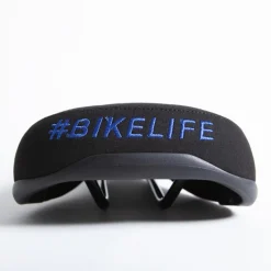 France Accessoires Vélo Soldes Boutique -France Accessoires Vélo Soldes Boutique selle bikelife noire logo bleu 1