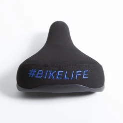 Selle BIKELIFE Noire Logo Bleu - Confort et Style pour Cyclistes -France Accessoires Vélo Soldes Boutique selle bikelife noire logo bleu 2