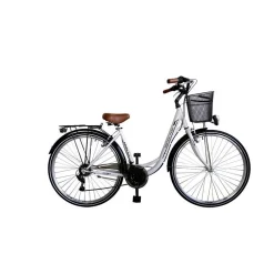 VELO CENTRAL PARK 28" H48 18v Blanc - Vélo Urbain Élégant et Confortable